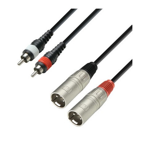 Adam Hall Cables  3 STAR TMC 0100 Audiokabel 2 x RCA Stecker auf 2 x XLR Stecker 1 m